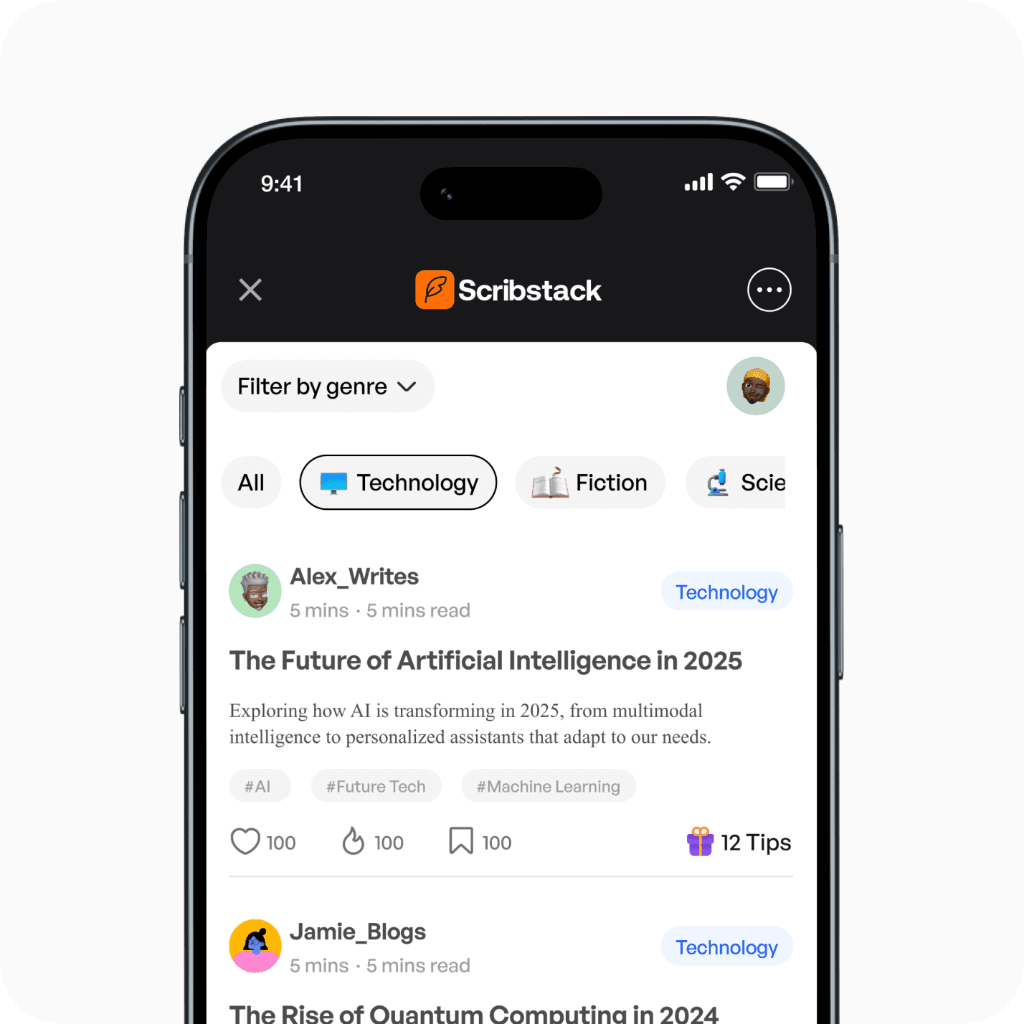 Scribstack App Interface